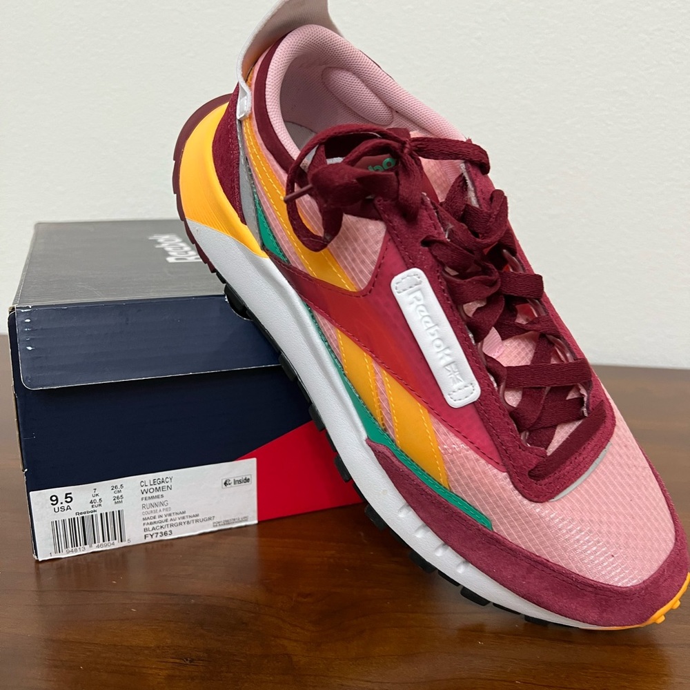 Multi color Reebok. Slightly worn